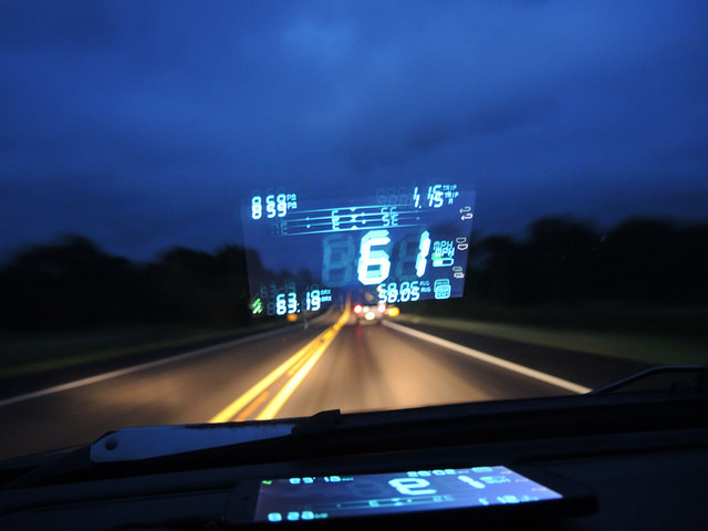 Head-up display photo by Mike Petrucci. License: CC BY-SA 2.0.