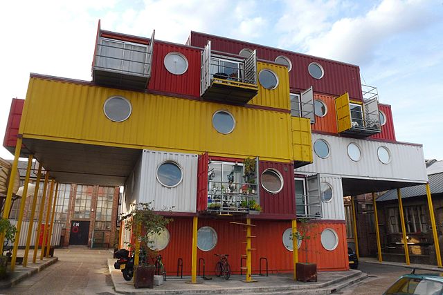 Container City London photo by Cmglee. License: CC BY-SA 3.0.