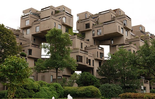 Montreal Habitat67 photo by Wladyslaw Sojka. License: CC BY-SA 3.0.